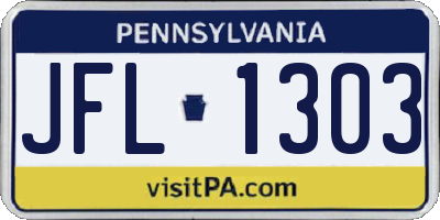 PA license plate JFL1303