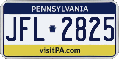 PA license plate JFL2825