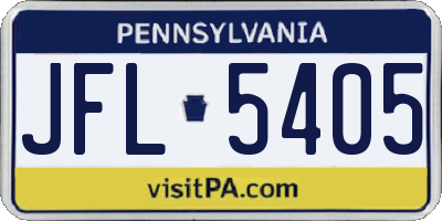 PA license plate JFL5405