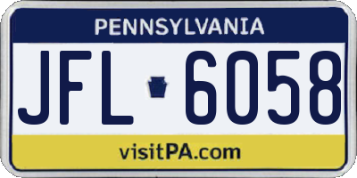 PA license plate JFL6058