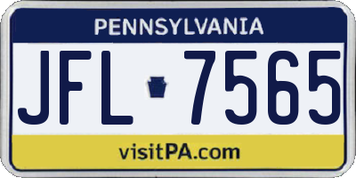 PA license plate JFL7565