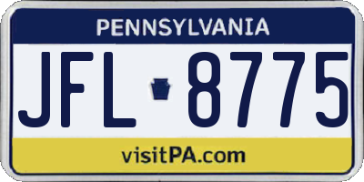 PA license plate JFL8775