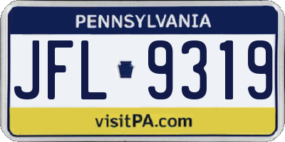 PA license plate JFL9319