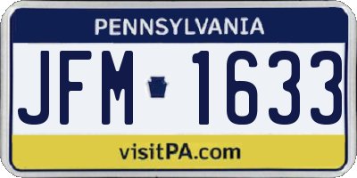 PA license plate JFM1633