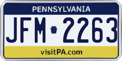 PA license plate JFM2263