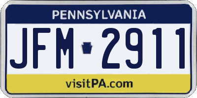 PA license plate JFM2911