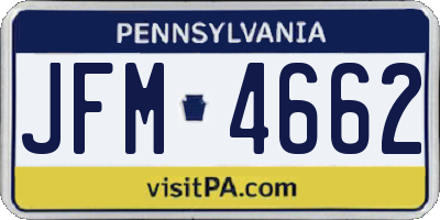 PA license plate JFM4662