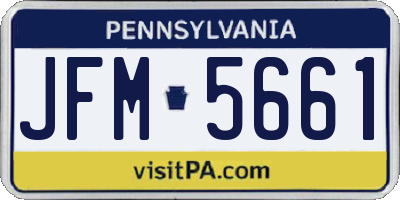 PA license plate JFM5661