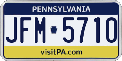 PA license plate JFM5710