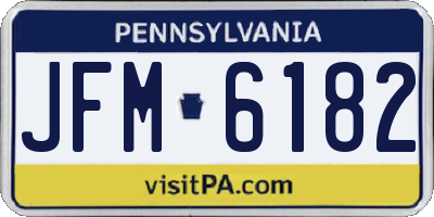 PA license plate JFM6182