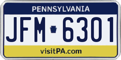 PA license plate JFM6301