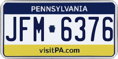 PA license plate JFM6376