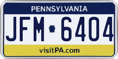 PA license plate JFM6404