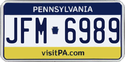PA license plate JFM6989