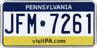 PA license plate JFM7261