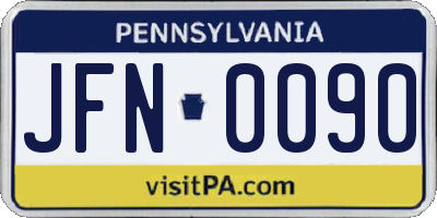 PA license plate JFN0090