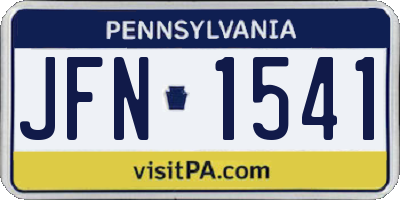 PA license plate JFN1541