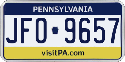 PA license plate JFO9657