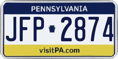 PA license plate JFP2874