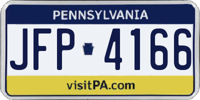 PA license plate JFP4166