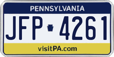 PA license plate JFP4261