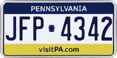 PA license plate JFP4342