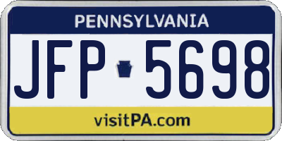PA license plate JFP5698