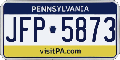 PA license plate JFP5873