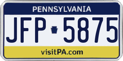 PA license plate JFP5875