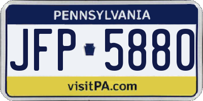PA license plate JFP5880