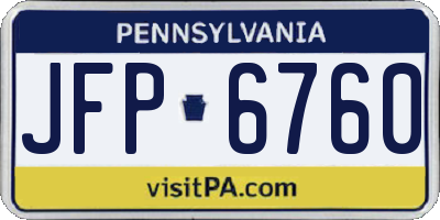PA license plate JFP6760