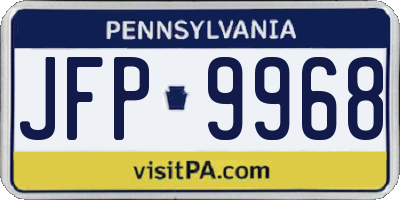 PA license plate JFP9968