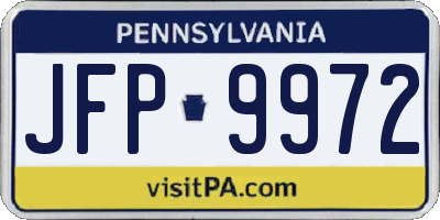PA license plate JFP9972