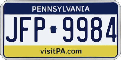 PA license plate JFP9984