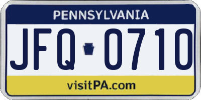 PA license plate JFQ0710