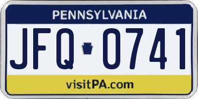 PA license plate JFQ0741