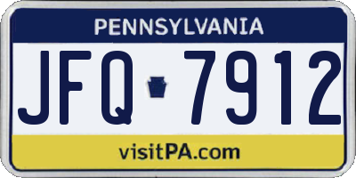 PA license plate JFQ7912
