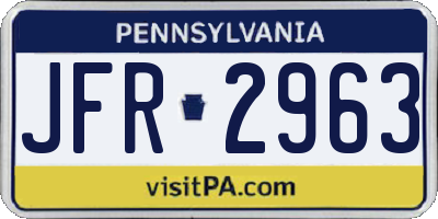 PA license plate JFR2963