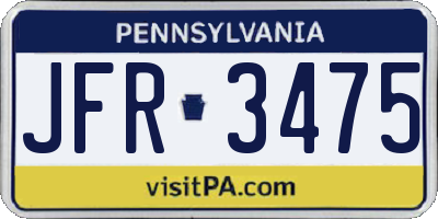 PA license plate JFR3475