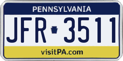 PA license plate JFR3511