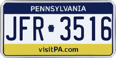 PA license plate JFR3516
