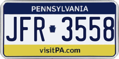 PA license plate JFR3558
