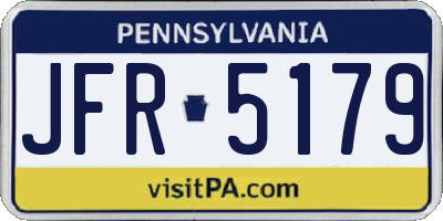 PA license plate JFR5179