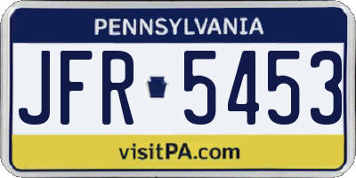PA license plate JFR5453