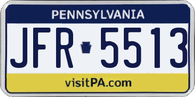 PA license plate JFR5513