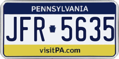 PA license plate JFR5635