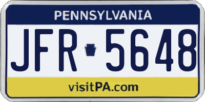 PA license plate JFR5648