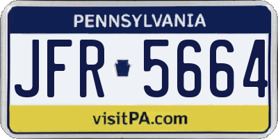 PA license plate JFR5664