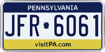 PA license plate JFR6061