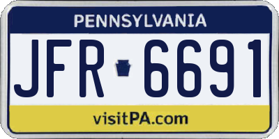 PA license plate JFR6691